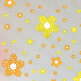 Blancho Bedding Yellow Floral Design - Large Wall Decals Stickers Appliques Home Decor