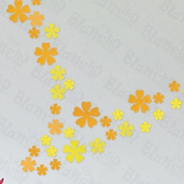 Blancho Bedding Yellow Floral Heart - Large Wall Decals Stickers Appliques Home Decor