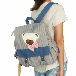 Blancho Bedding [Young Bear] Fabric Art School Backpack Outdoor Daypack