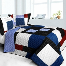 blancho bedding [Your Imagine] Brand New Vermicelli-Quilted Patchwork Quilt Set Full/Queen