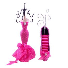 blancho bedding [Yvette] Jewelry Display Holder Stand Combo Dark Pink