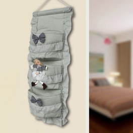 Blancho Bedding [Zebra & Doll] Gray/Wall Hanging/ Wall Organizers /Wall Baskets/Hanging Baskets (11*24)