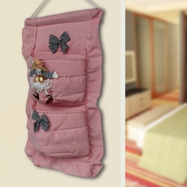 Blancho Bedding [Zebra & Doll] Pink/Wall Hanging/ Wall Organizers /Wall Baskets/Hanging Baskets (11*18)