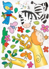 Blancho Bedding Zebra Friends - Large Wall Decals Stickers Appliques Home Decor