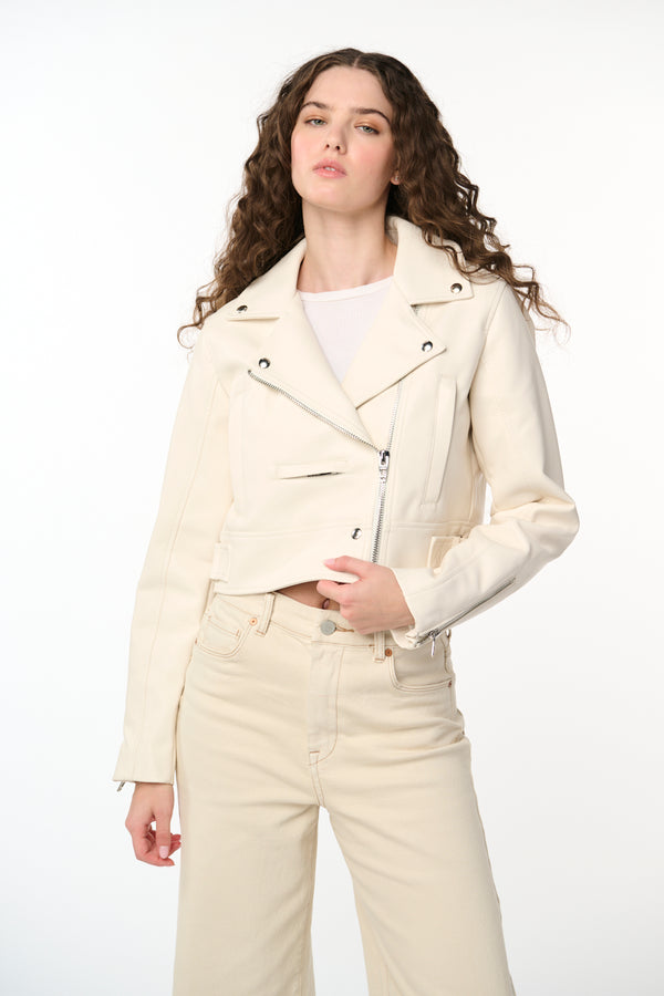 blank nyc High Cloud Jacket WHITE