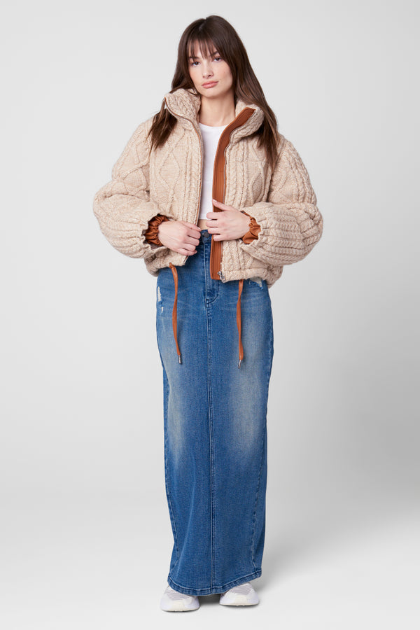 Blank Nyc Short List Sweater Jacket Beige