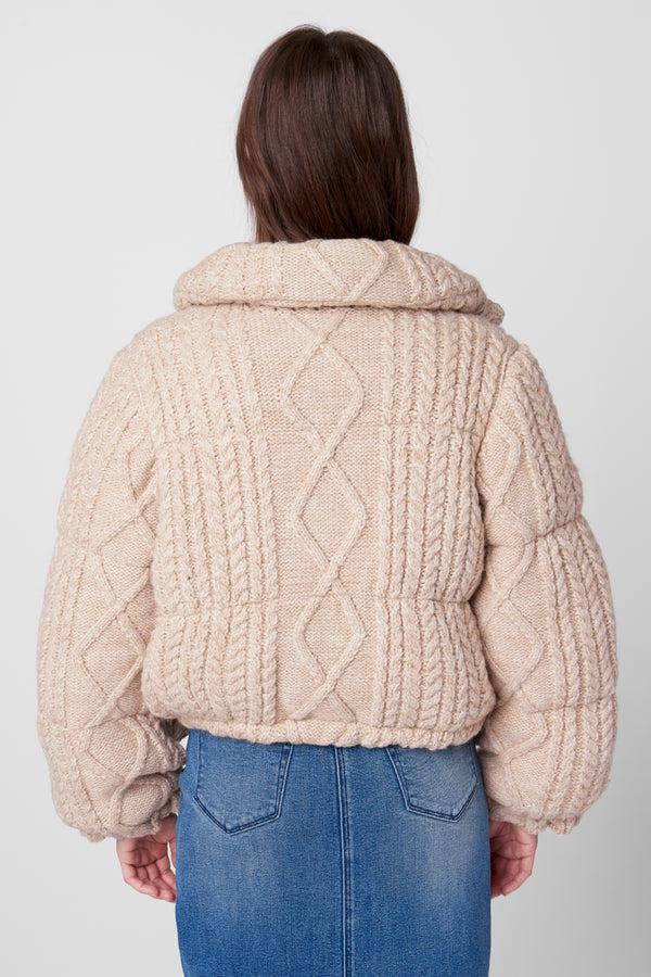 Blank Nyc Short List Sweater Jacket Beige