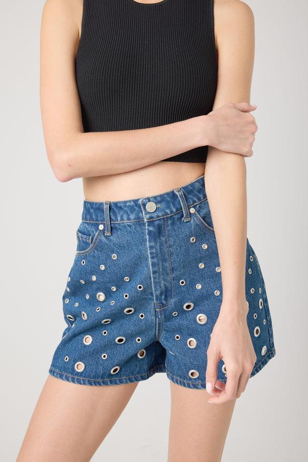 Blank Nyc Reeve In Silver Dreams Short Silver Dreams