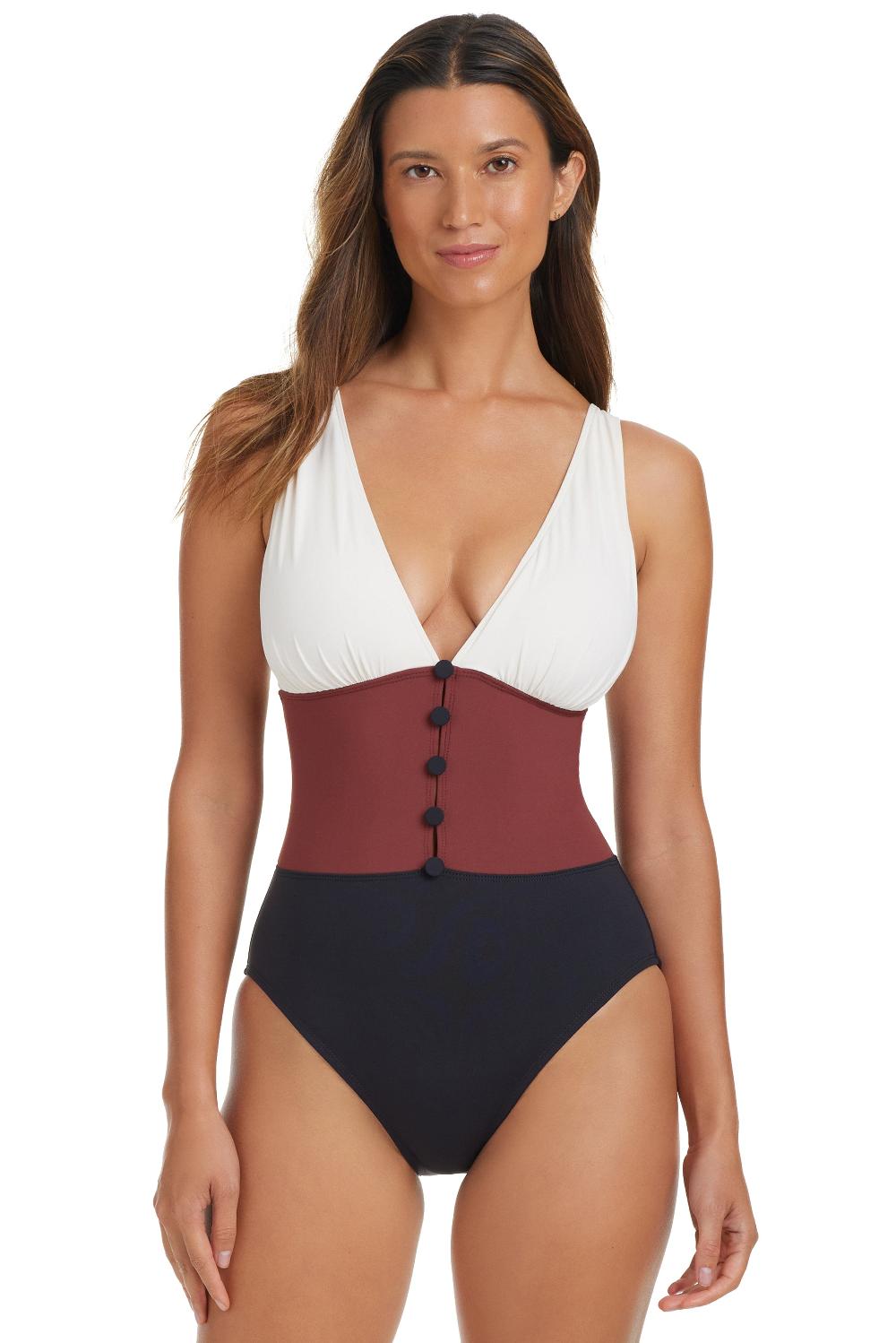 bleu rod beattie Button Down One Piece Swimsuit