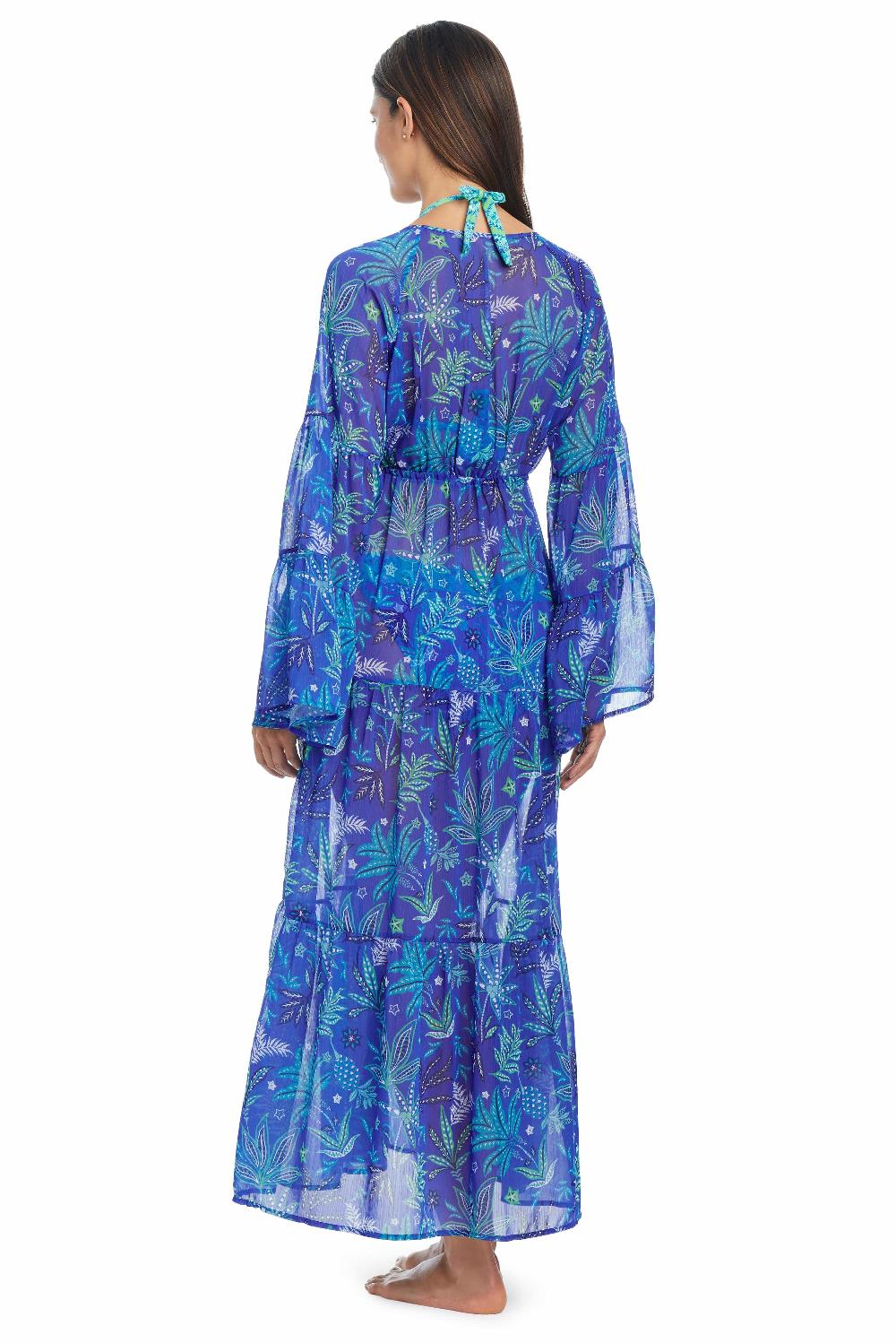 Bleu Rod Beattie Desert Bloom Chiffon Maxi Dress Coverup