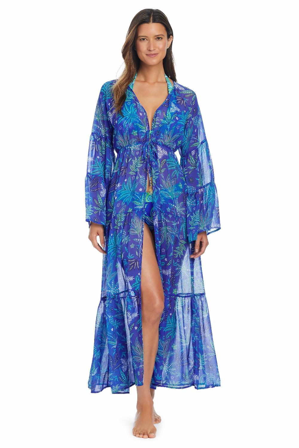 bleu rod beattie Desert Bloom Chiffon Maxi Dress Coverup