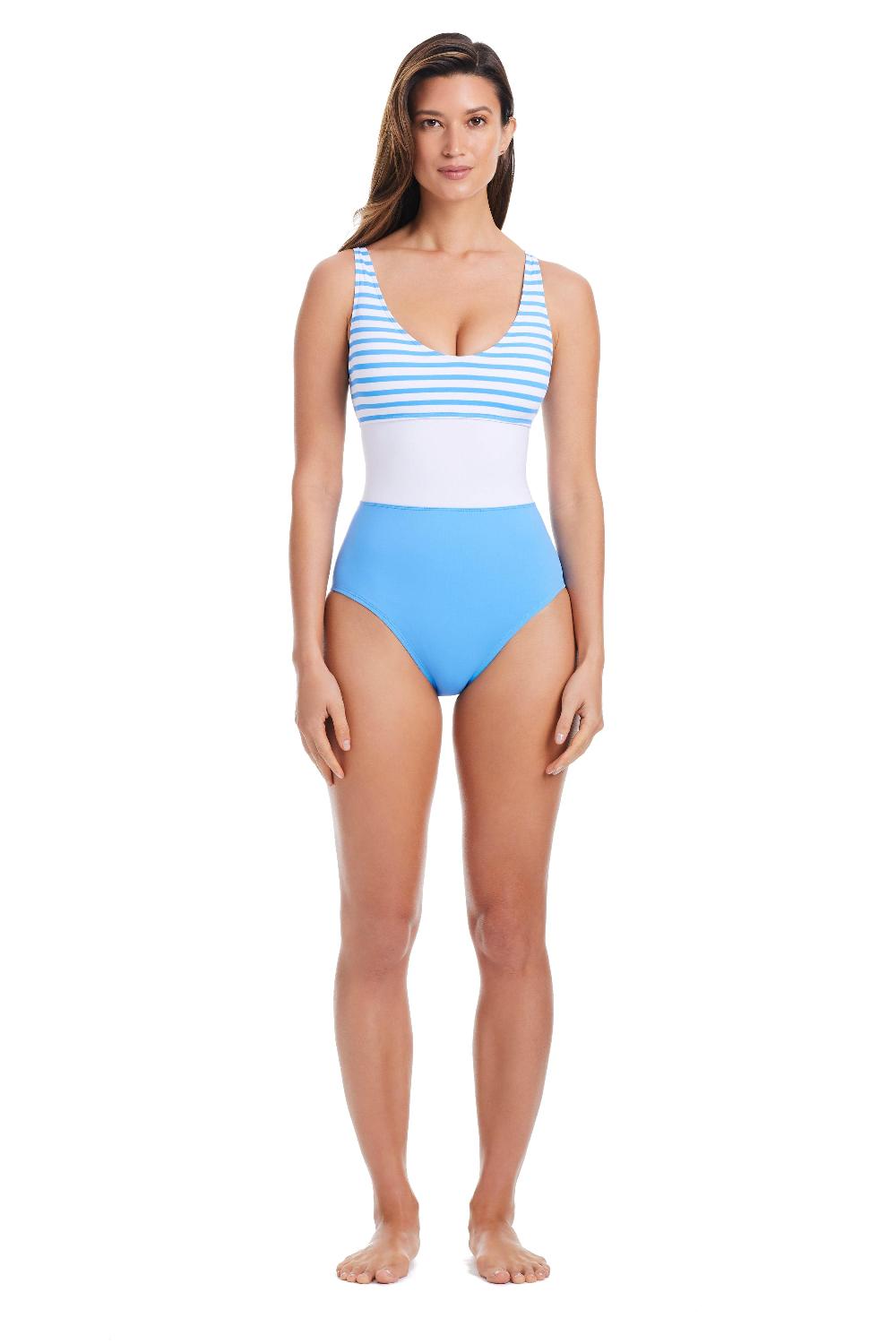 Bleu Rod Beattie EXCLUSIVE Smooth Operator V Neck One Piece Swimsuit In Lavoir Bleu