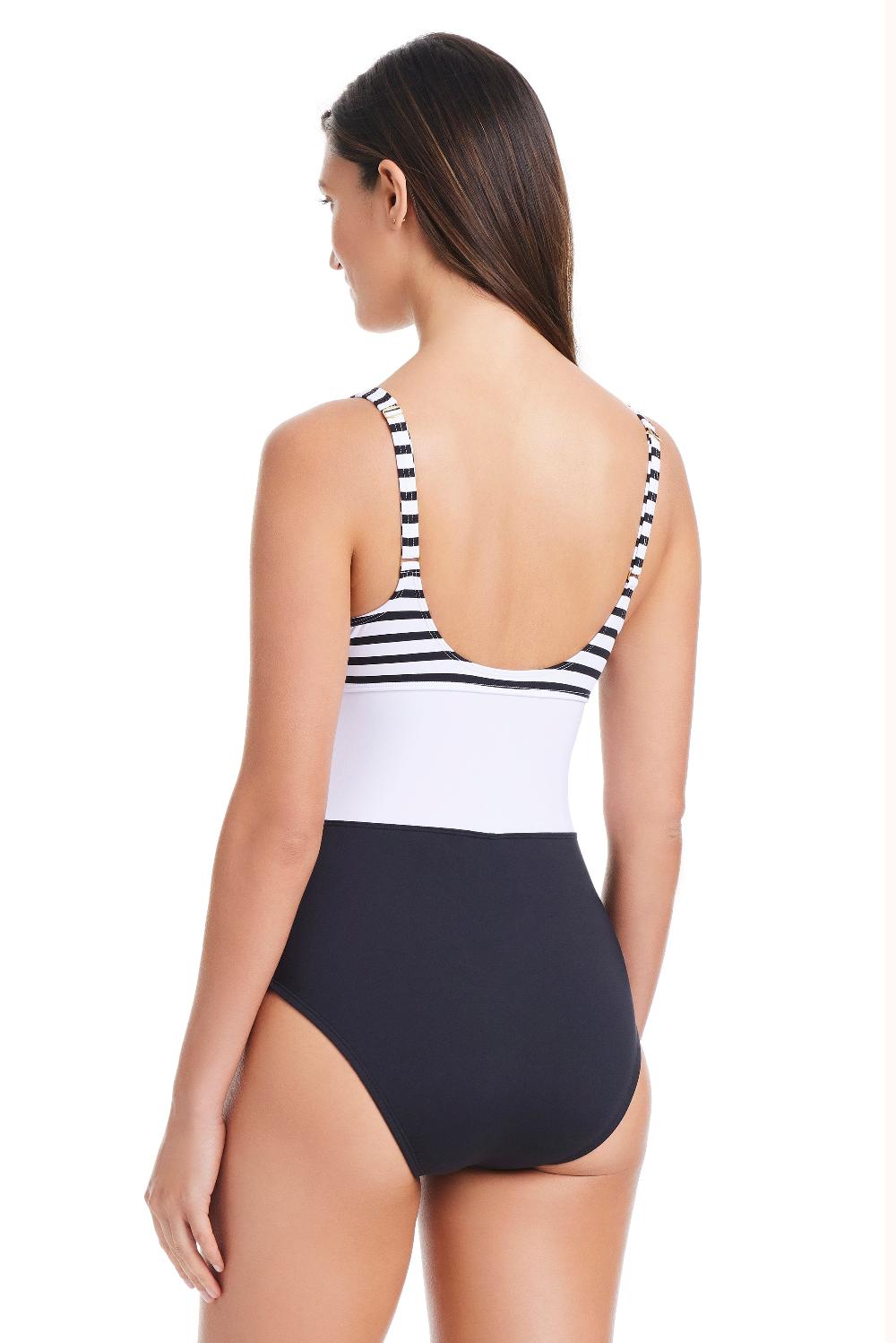 Bleu Rod Beattie EXCLUSIVE Smooth Operator V Neck One Piece Swimsuit In Black