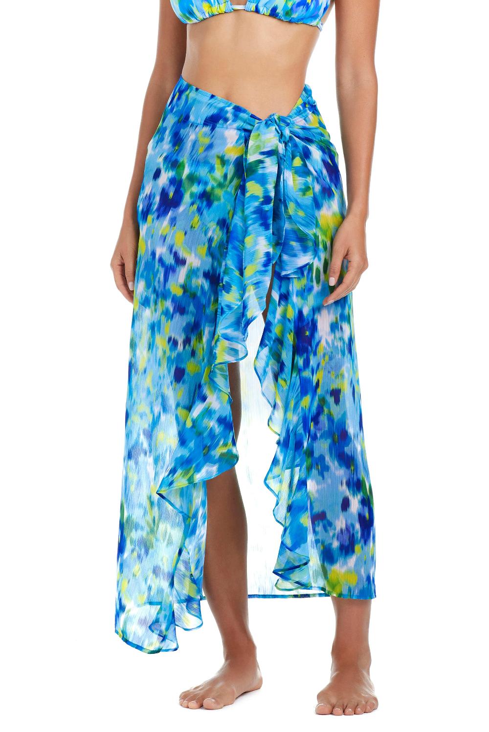bleu rod beattie Life's A Beach Long Ruffle Sarong Cover Up