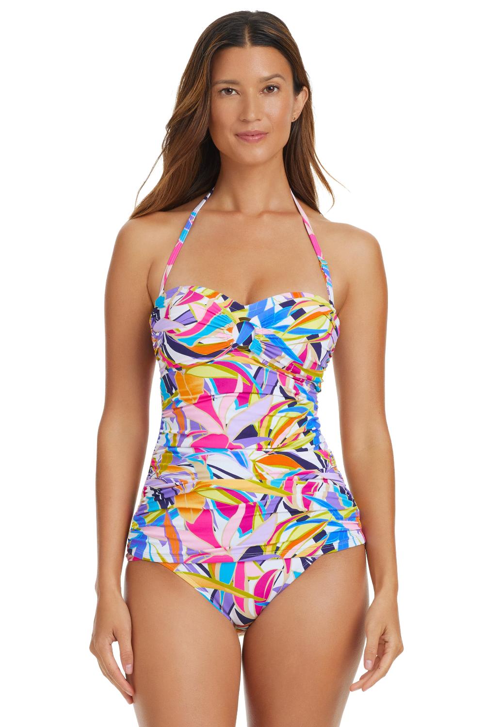 Bleu Rod Beattie Living Color Draped Bandini Tankini Swimsuit Top