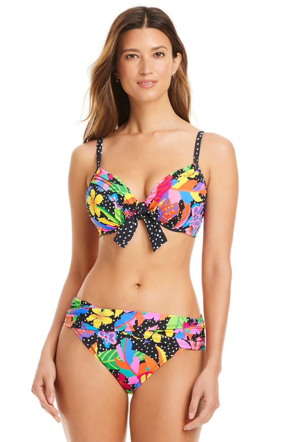 bleu rod beattie NEW Extra Bold Tie Front D-DD Cup Bikini Top