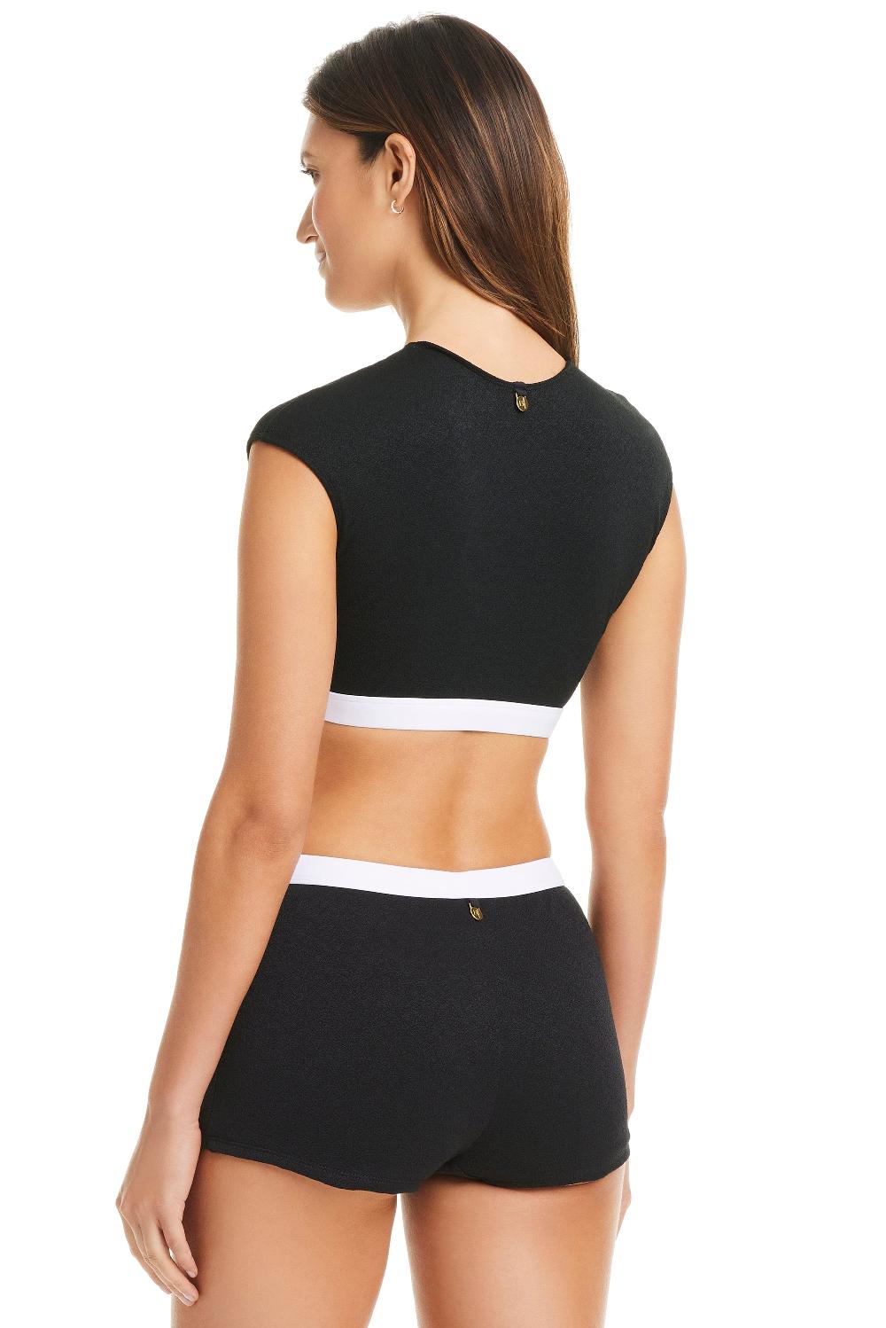 Bleu Rod Beattie NEW I'm With The Band Cap Sleeve Crop Top Bikini Top
