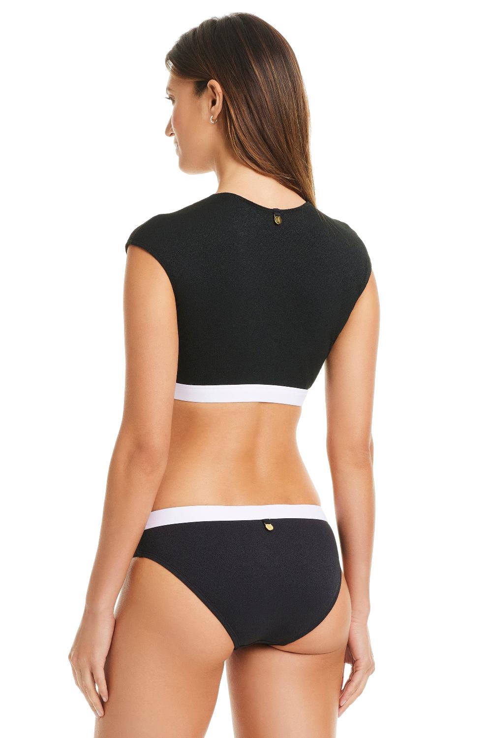Bleu Rod Beattie NEW I'm With The Band Cap Sleeve Crop Top Bikini Top