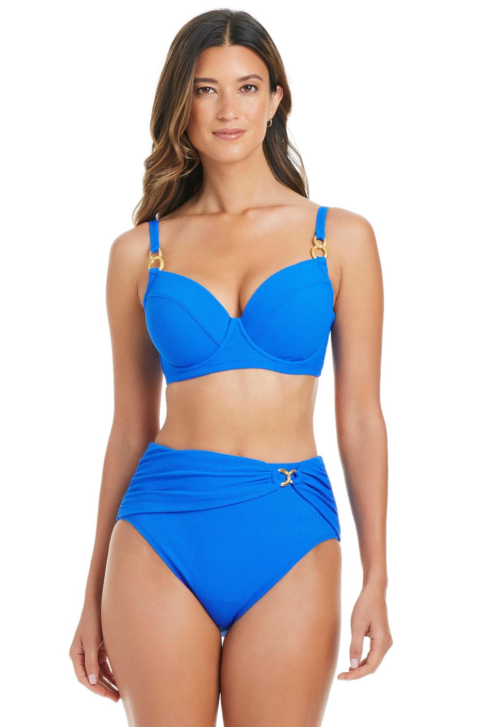 bleu rod beattie Pique Ole D-DD Cup Bikini Top and Skirted Bikini Bottom