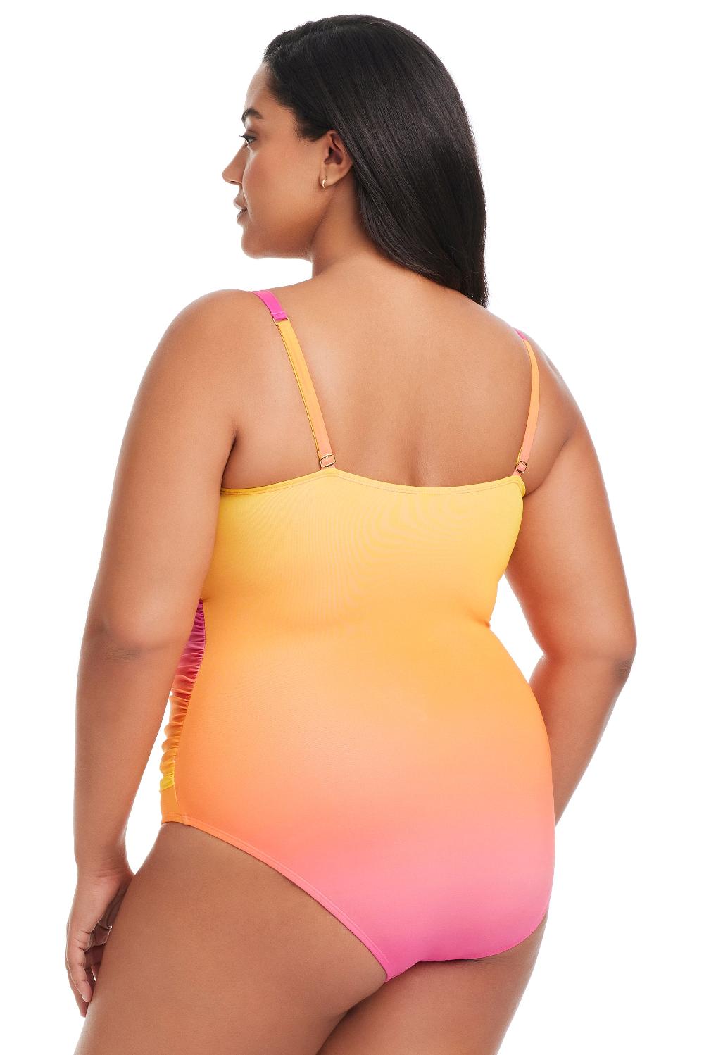 Bleu Rod Beattie Plus Size Beat The Heat Shirred Bandeau One Piece Swimsuit