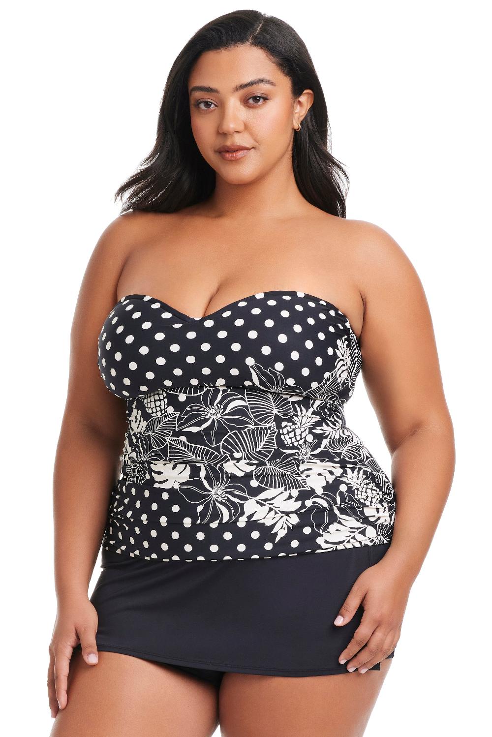 bleu rod beattie Plus Size Double Trouble Shirred Bandini Top