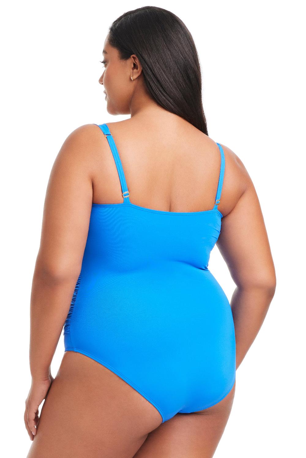 Bleu Rod Beattie Plus Size Life's A Beach Shirred One Piece Swimsuit
