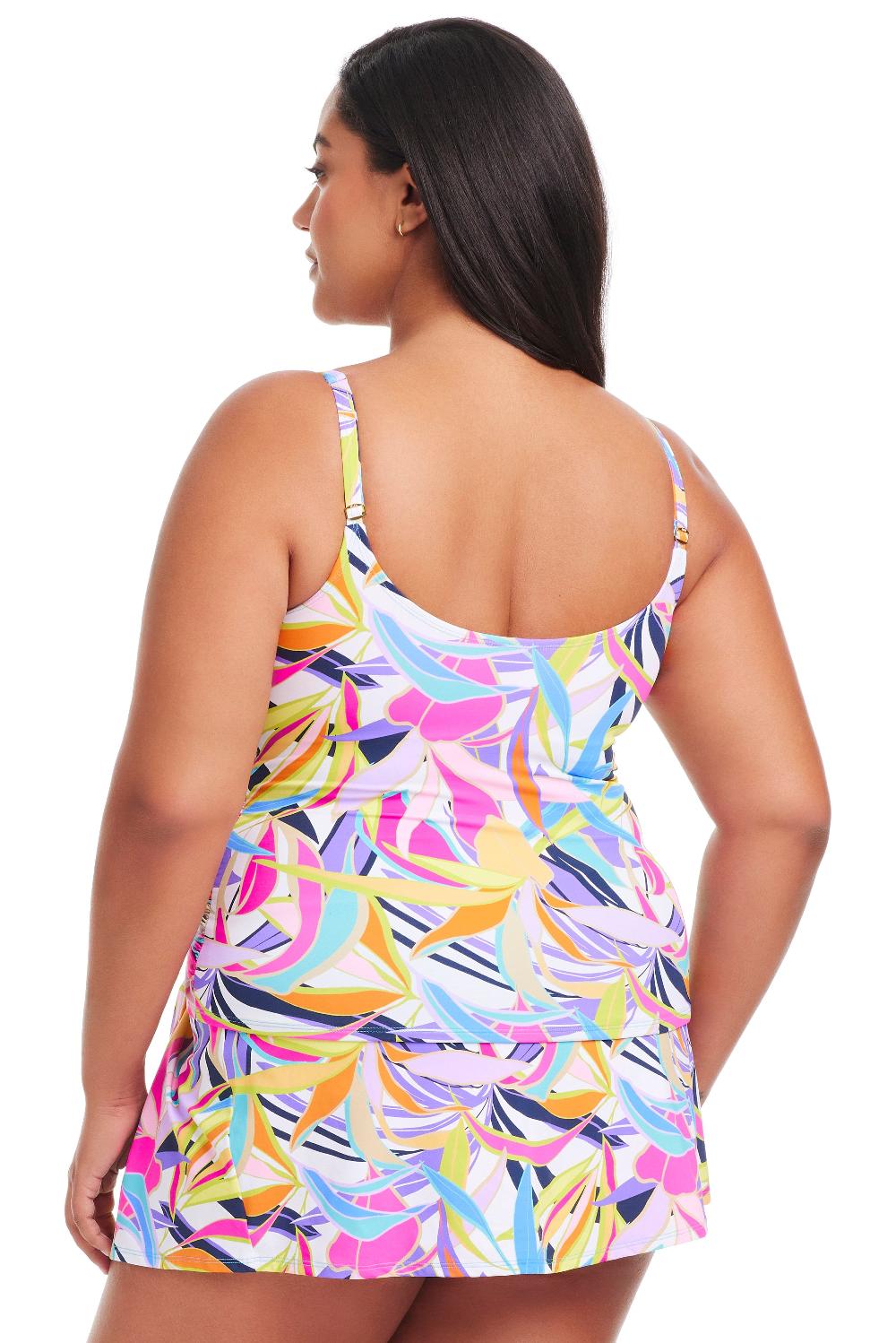 Bleu Rod Beattie Plus Size Living Color Scoop Neck Tankini Top