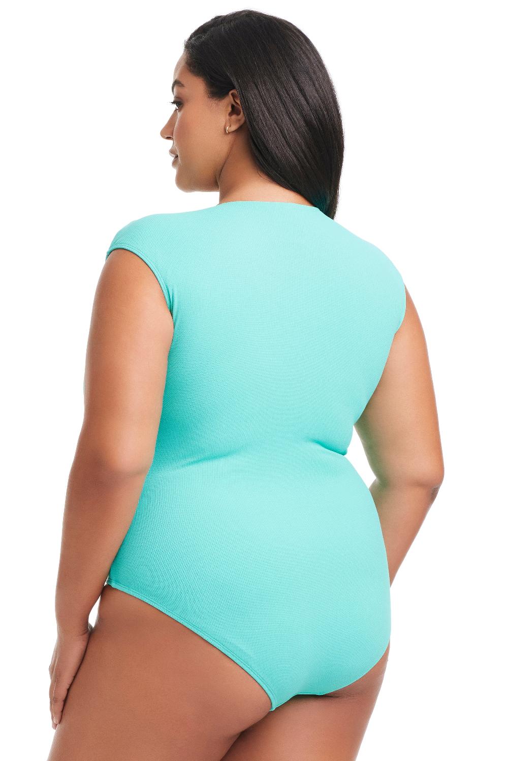 Bleu Rod Beattie Plus Size Pique Ole Cap Sleeve One Piece Swimsuit
