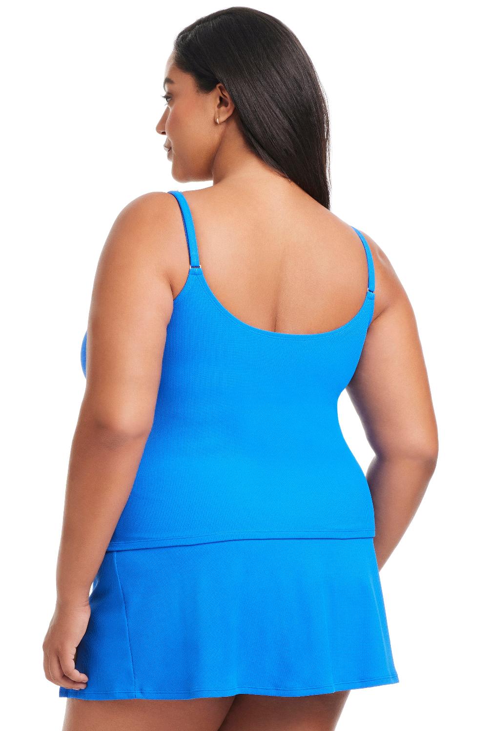 Bleu Rod Beattie Plus Size Pique Ole V-Neck Tankini Top