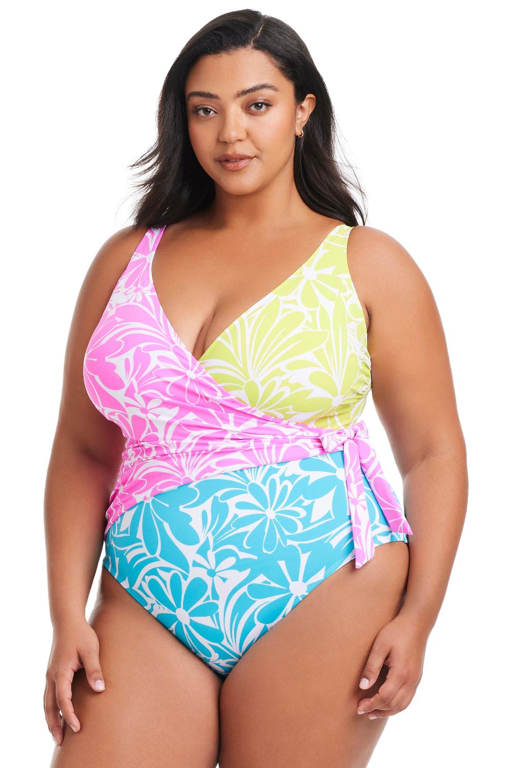bleu rod beattie Plus Size Sock It To Me Surplice One Piece Swimsuit