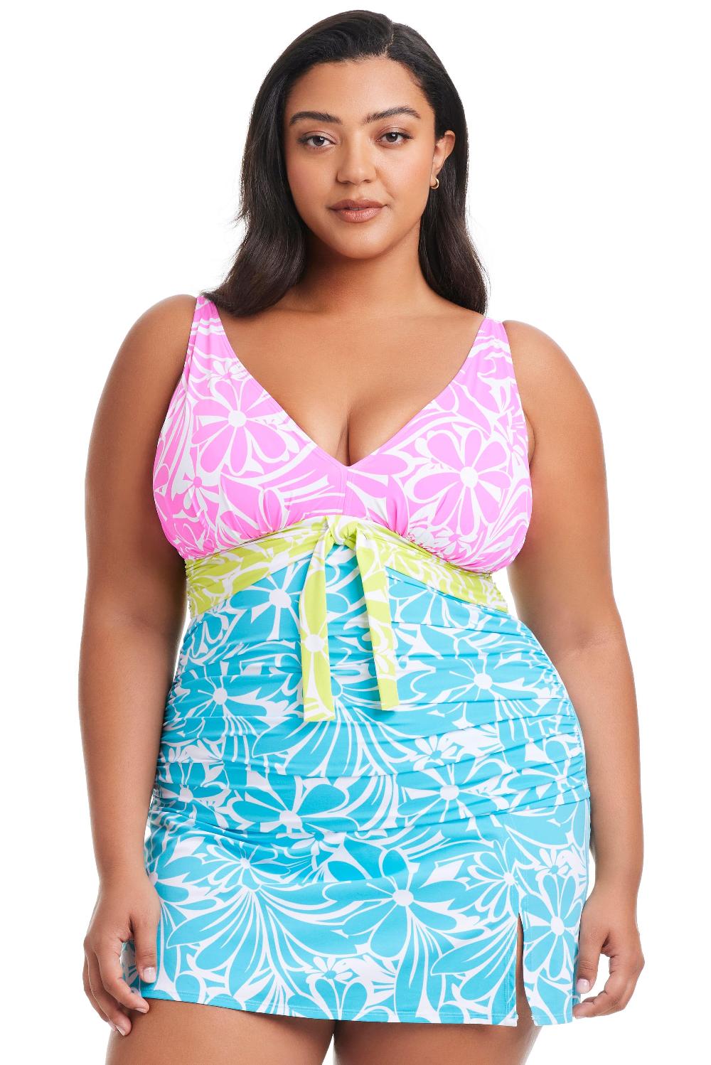 bleu rod beattie Plus Size Sock It To Me V Neck Tankini Top
