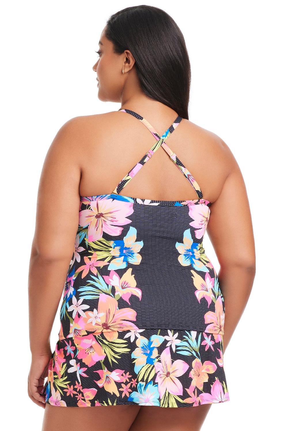 Bleu Rod Beattie Plus Size Sweet Escape Hi-Neck Tankini Top