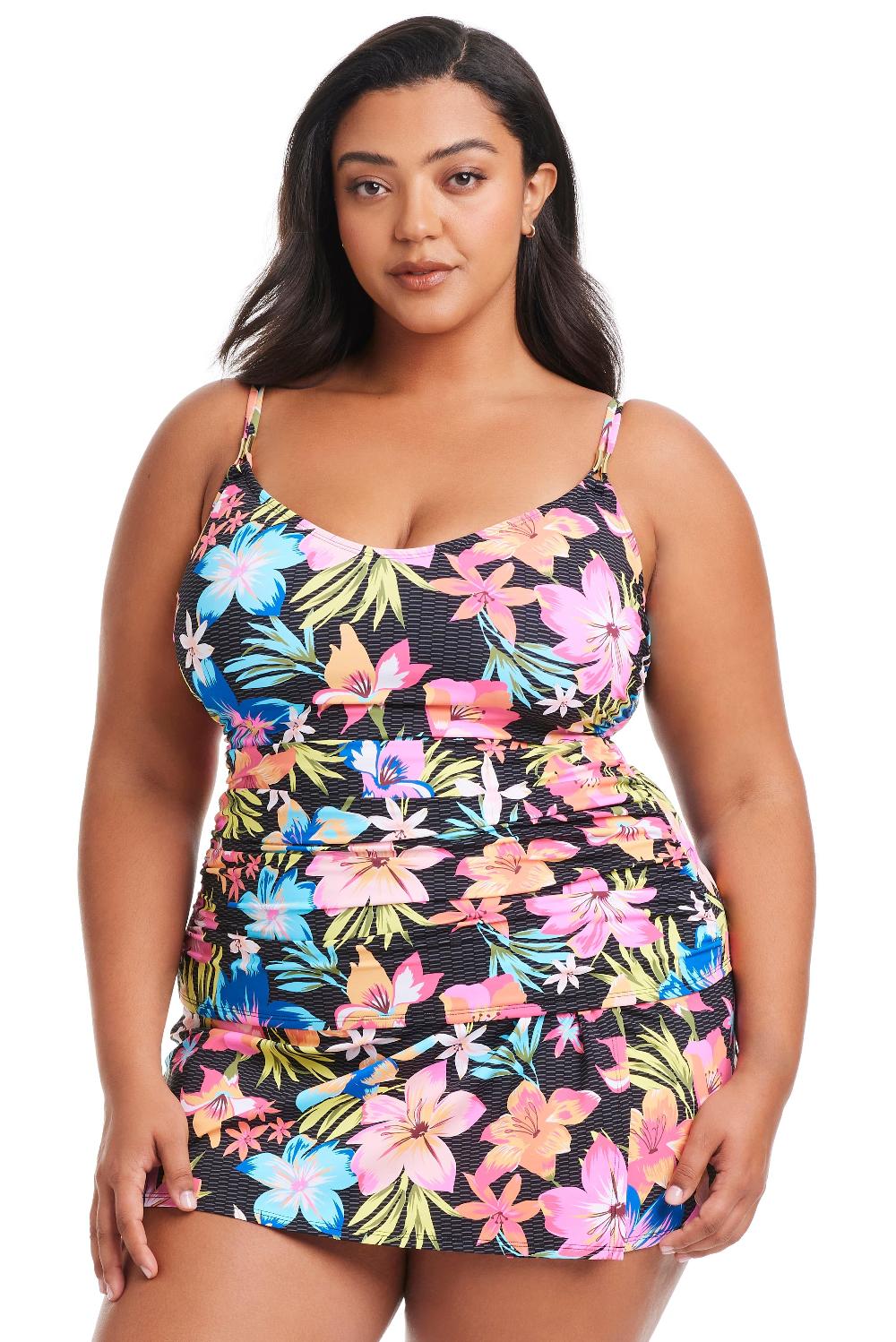 bleu rod beattie Plus Size Sweet Escape Scoop Neck Tankini Top