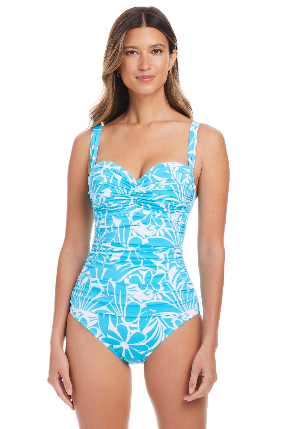 bleu rod beattie Sock It To Me Shirred One Piece Swimsuit