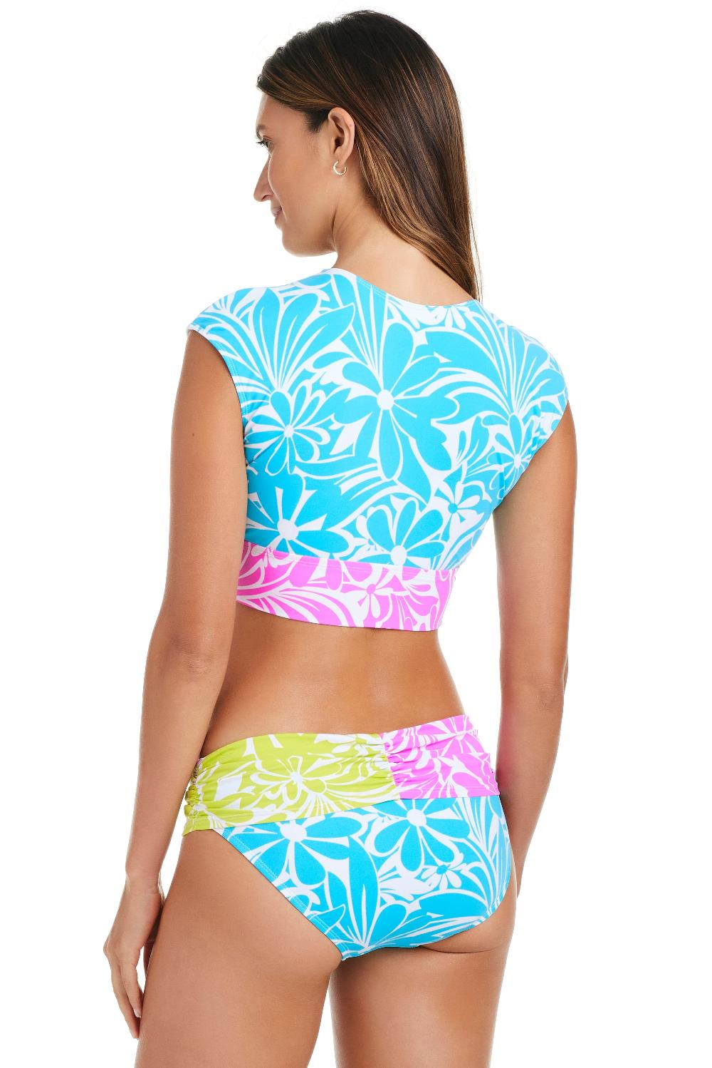 Bleu Rod Beattie Sock It To Me Tie Front Cap Sleeve Crop Top