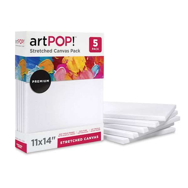 blick artPOP Stretched Canvas Pack - 11" x 14" Pkg of 5
