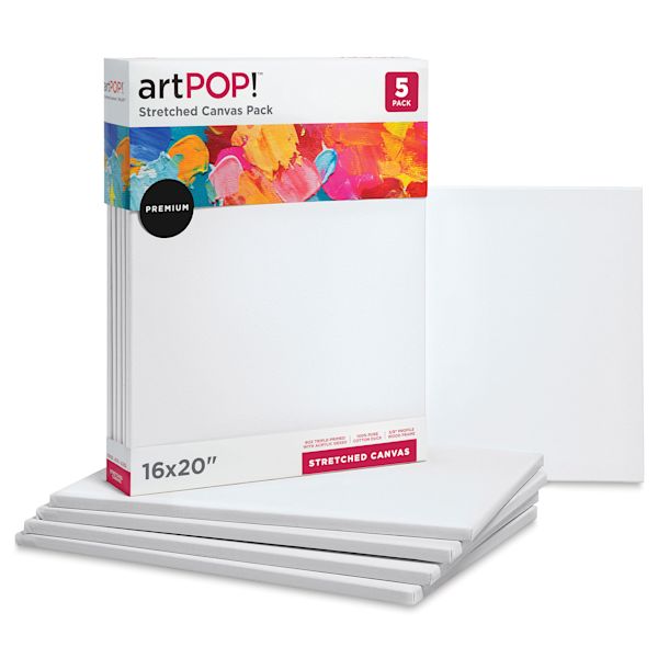 blick artPOP Stretched Canvas Pack - 16" x 20" Pkg of 5 blick artPOP Stretched Canvas Pack - 16" x 20" Pkg of 5