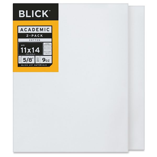 blick Blick Academic Cotton Stretched Canvas Pack - 11" x 14" Pkg of 2