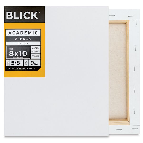 Blick Blick Academic Cotton Stretched Canvas Pack - 8" X 10" Pkg Of 2