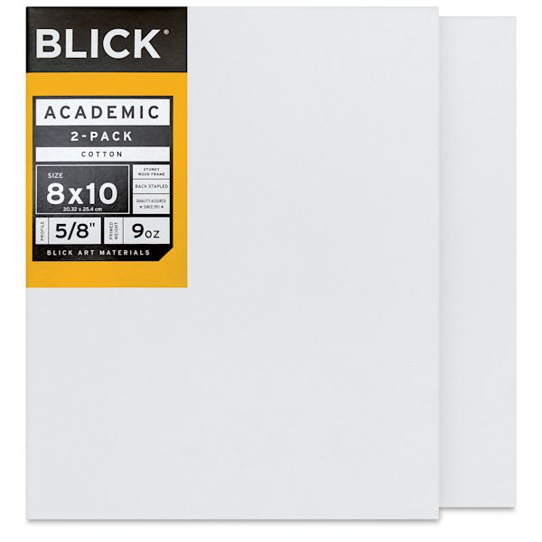 blick Blick Academic Cotton Stretched Canvas Pack - 8" x 10" Pkg of 2