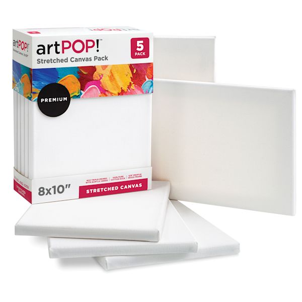blick artPOP Stretched Canvas Pack - 8" x 10" Pkg of 5