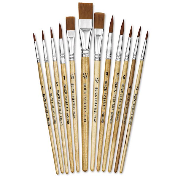 blick Blick Essentials Brown Nylon Value Brush Sets