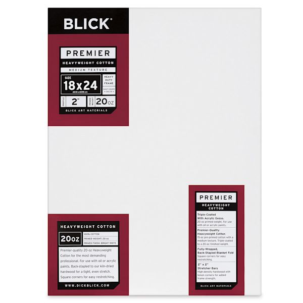 blick Blick Premier Heavyweight Stretched Cotton Canvas - 18" x 24" 2" Profile