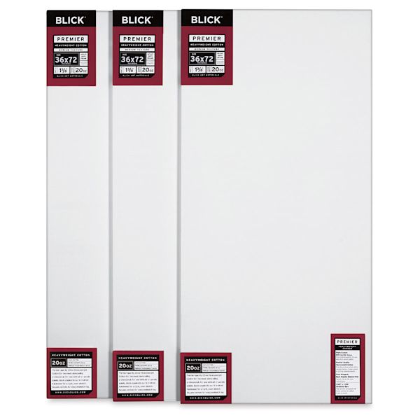 blick Blick Premier Heavyweight Stretched Cotton Canvas - 36" x 72" 1-3/8" Profile Pkg of 3