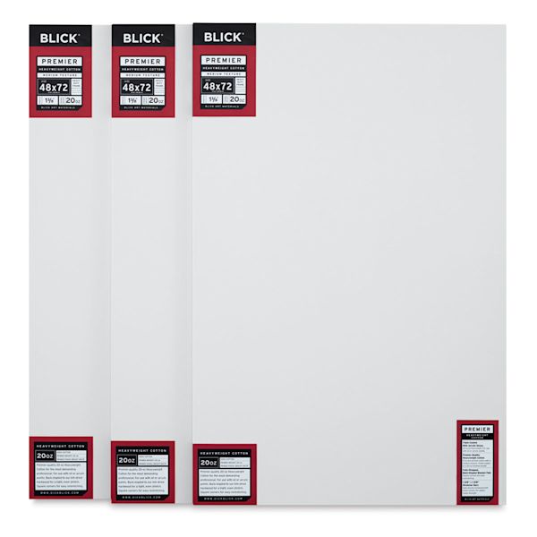 blick Blick Premier Heavyweight Stretched Cotton Canvas - 48" x 72" 1-3/8" Profile Pkg of 3