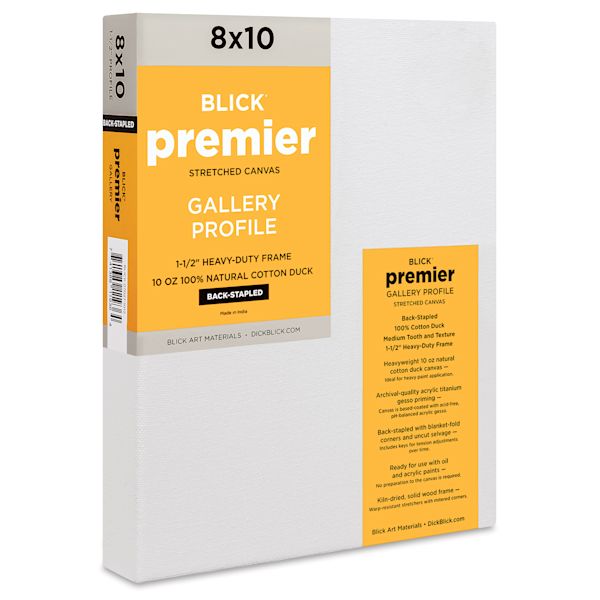 Blick Blick Premier Stretched Cotton Canvas - Gallery Profile Back-Stapled 8" X 10"
