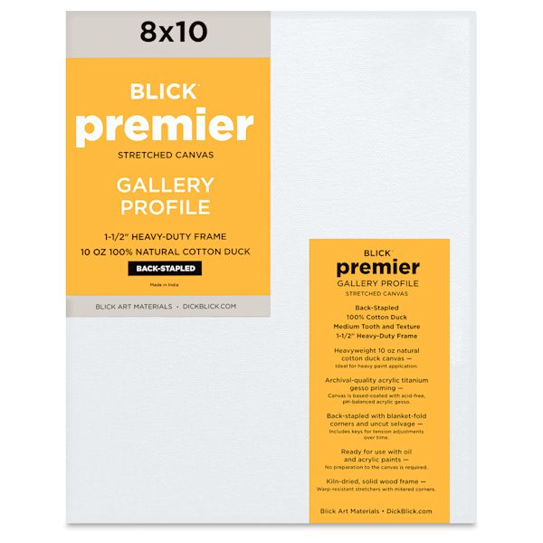 blick Blick Premier Stretched Cotton Canvas - Gallery Profile Back-Stapled 8" x 10"