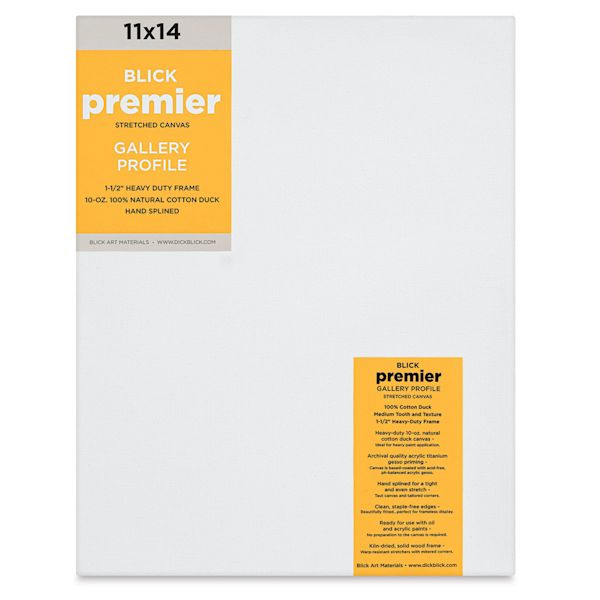 blick Blick Premier Stretched Cotton Canvas - Gallery Profile Splined 11" x 14"