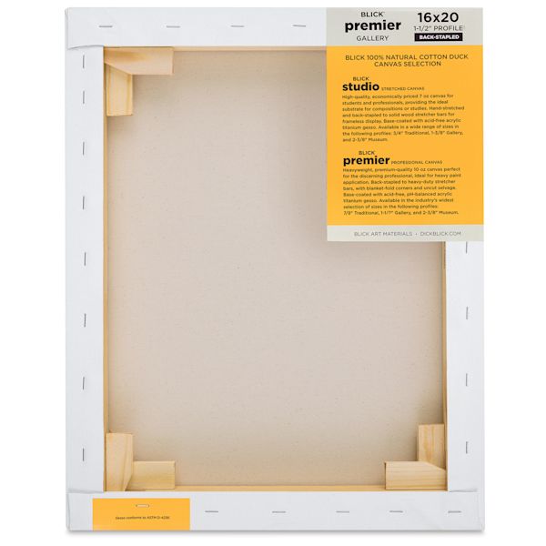 Blick Blick Premier Stretched Cotton Canvas - Gallery Profile Back-Stapled 16" X 20"