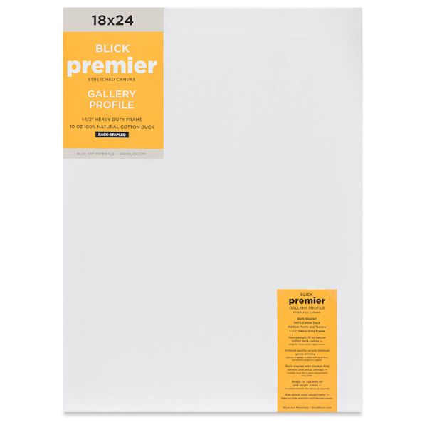 blick Blick Premier Stretched Cotton Canvas - Gallery Profile Back-Stapled 18" x 24"